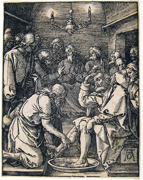 D?rer Albrecht - Cristo lava i piedi a Pietro (dalla serie: La Piccola Passione)